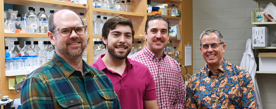 The research team pictured together in the lab