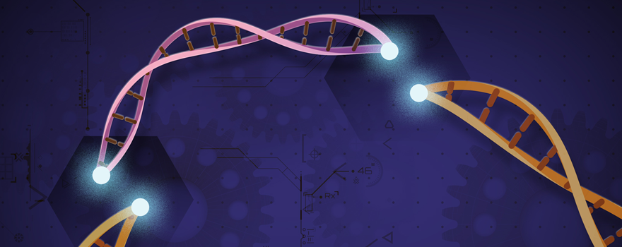 Illustration depicting CRISPR-Cas9 technology
