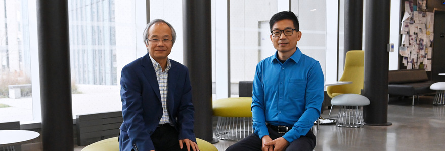  Dr. Kun Ping Lu, left, and Shawn Li, PhD receive funding for biotherapeutics research