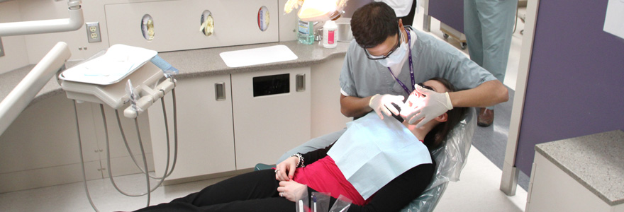Working with dental patient