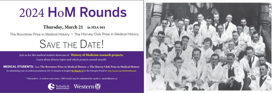 Save the Date for History of Medicine Rounds on March 21, 2024 at 12:30p.m. Image linked to event page..png