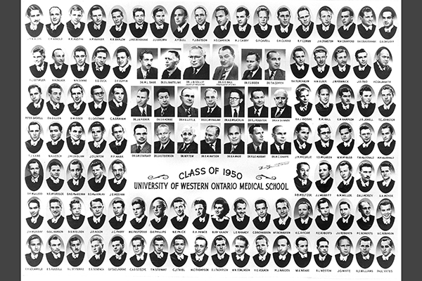 class composite of the medicine class of 1950 including Dr. Howard Cameron