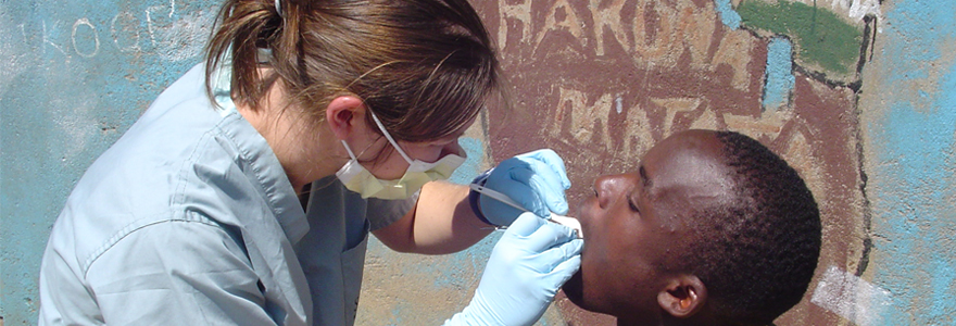 Student working with dental patient