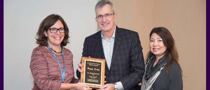 Dr. Mark MacLeod presented with the Joint MAC Chairs' Award
