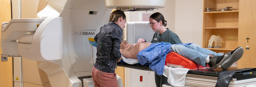 George Westerik prepares for radiation to treat a heart condition. He was the first patient at London Health Sciences Centre to receive radiation therapy for a cardiac condition. (Rena Panchyshyn, London Health Sciences Centre)