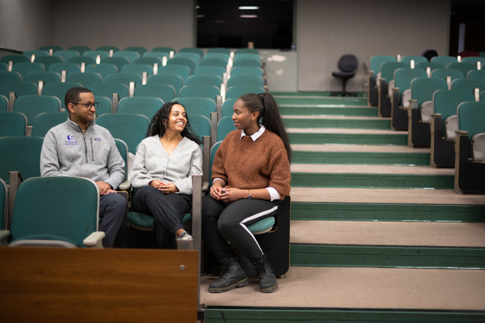 From left, Merhu Abel Berhe, Gelila Alemayheu, and Isidora Ntienjem-Sherwood – building community.