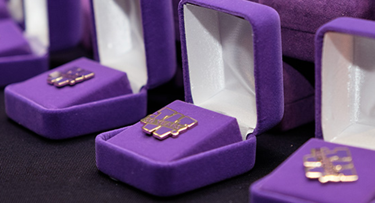 Purple Western University Alumni Pins