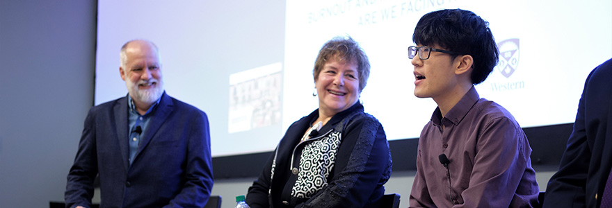 Photograph of a panel at homecoming