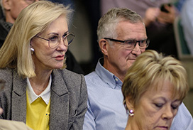 Photograph of alumni in the audience at a event