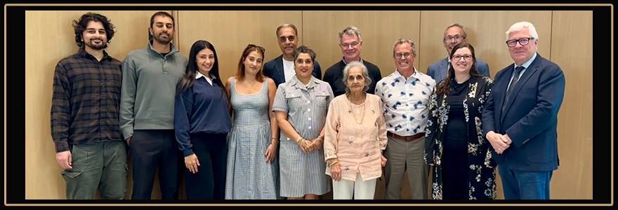 photo of Sanwal family and speakers from 2026 Sanwal Lecture