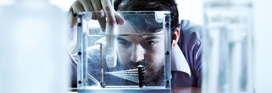 Student working in lab