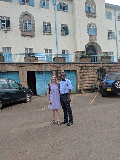 Photograph of Amanda Stojcevski on a street in Uganda