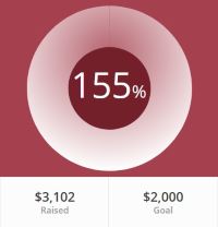 image showing 155% of target fundraising goal