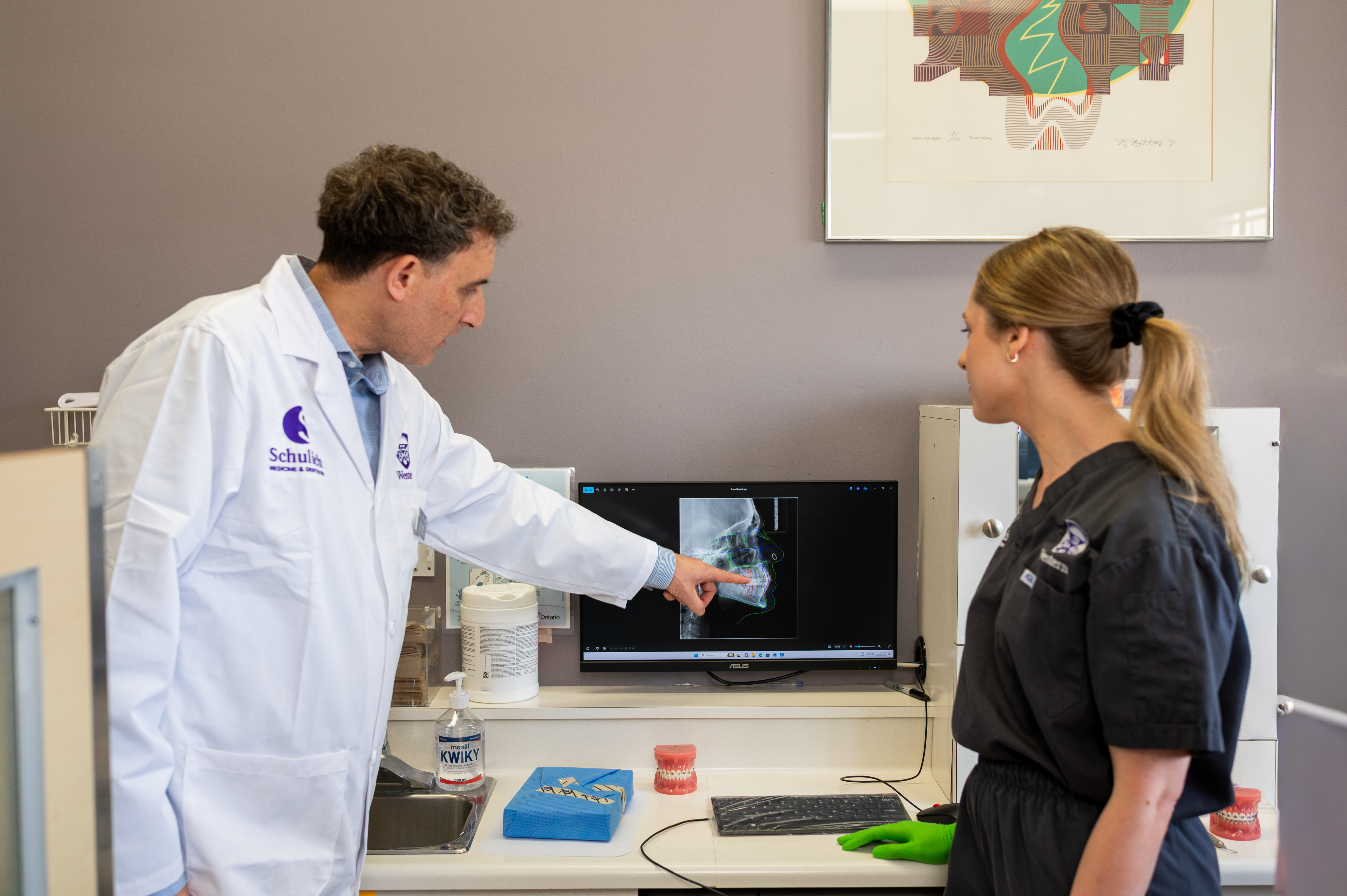 Faculty showing Orthodontics Resident X-ray