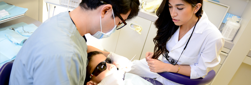 Dental student in the clinic