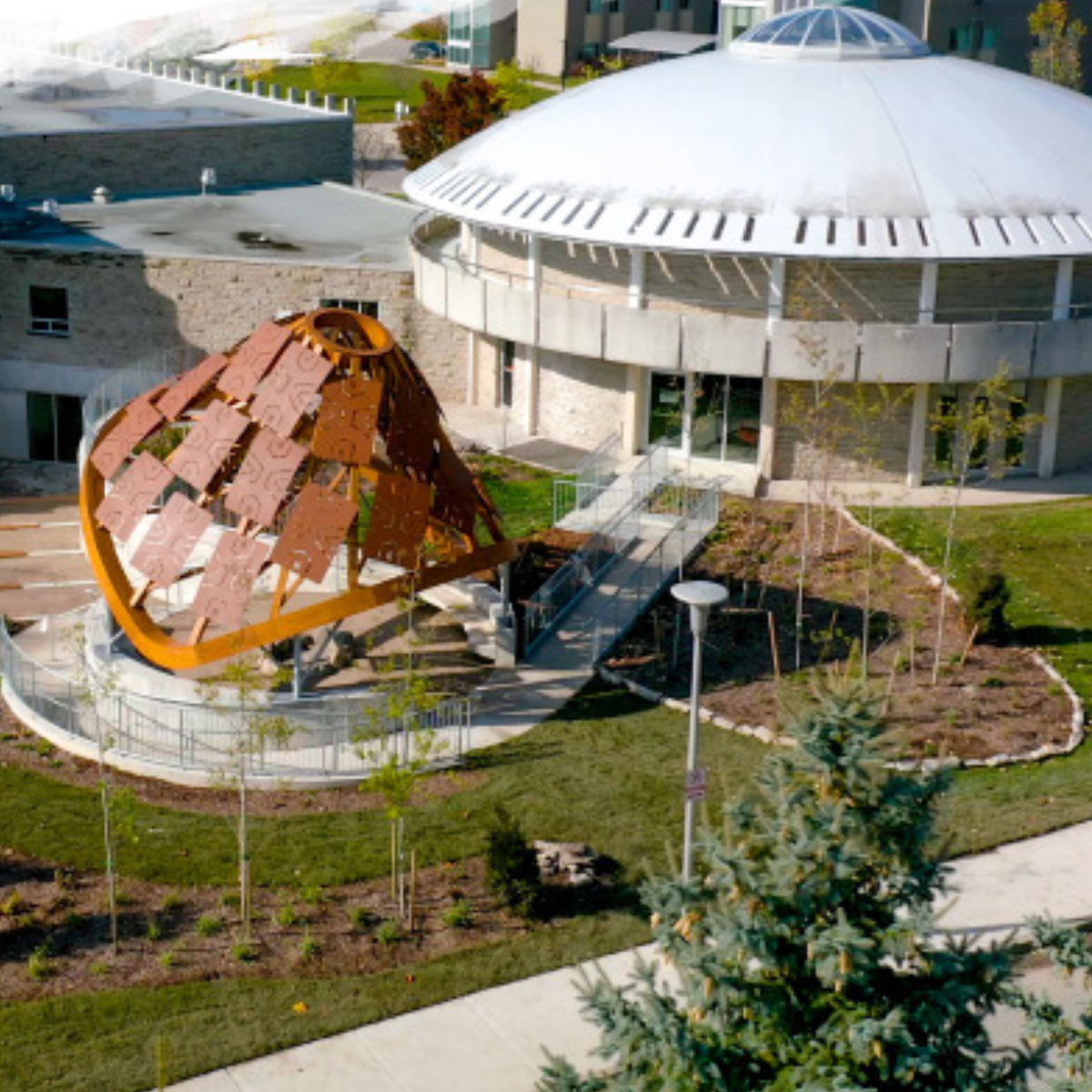 arial image of the Wampum Learning Lodge