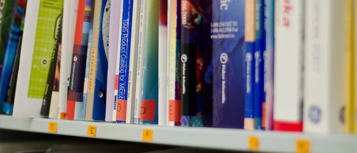 Publications on shelf