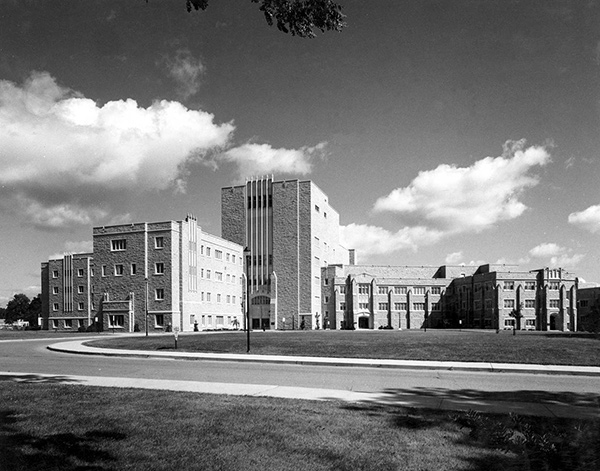 Construction on the new Medical Sciences Building in the early 1960s