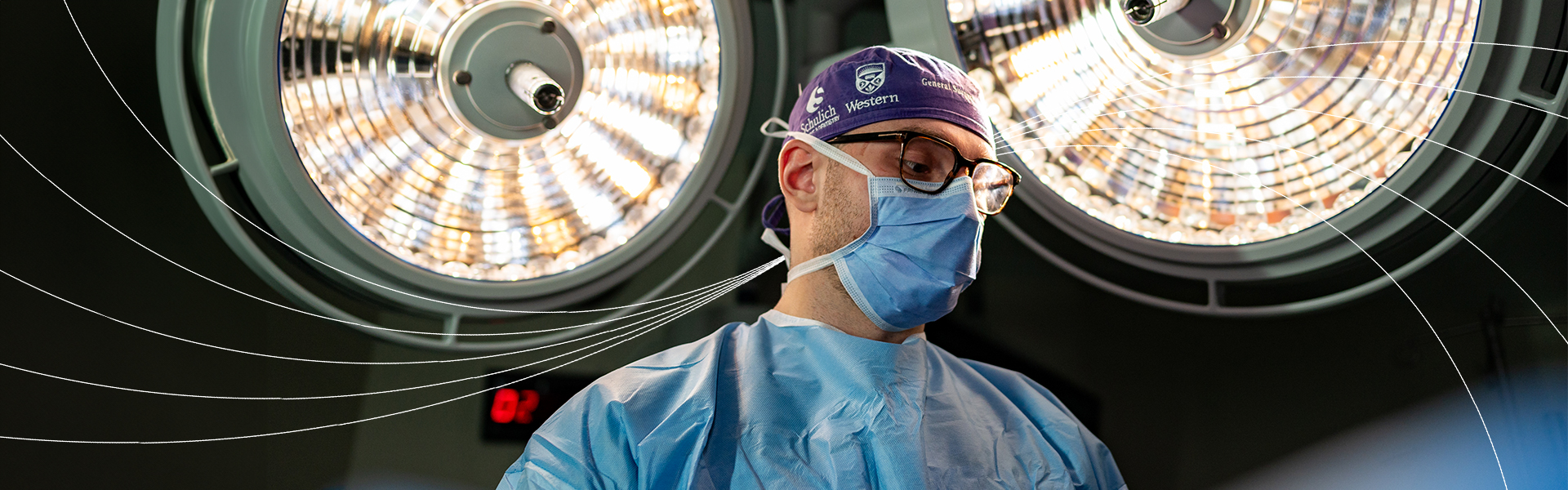 With a background in music, fourth-year general surgery resident Dr. Cohen Chaulk draws on skills he honed as a pianist. He is pictured in an operating room at London Health Sciences Centre.