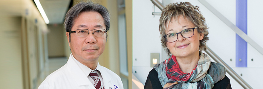 Dr. Davy Cheng and Dr. Janet Martin on campus at Western University