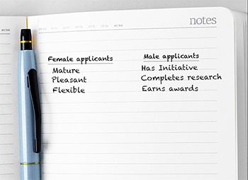 A list of attributes describing male and female applicants