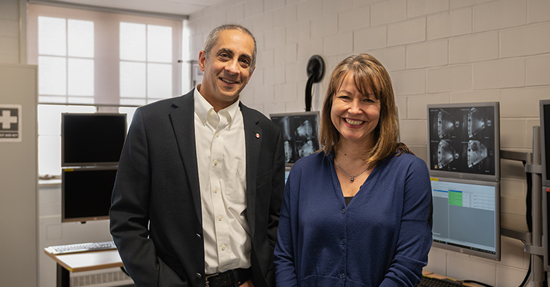 Professor Ravi Menon, Schulich School of Medicine & Dentistry and Professor Lisa Saksida, Tier 1 Canada Research Chair, Schulich School of Medicine & Dentistry