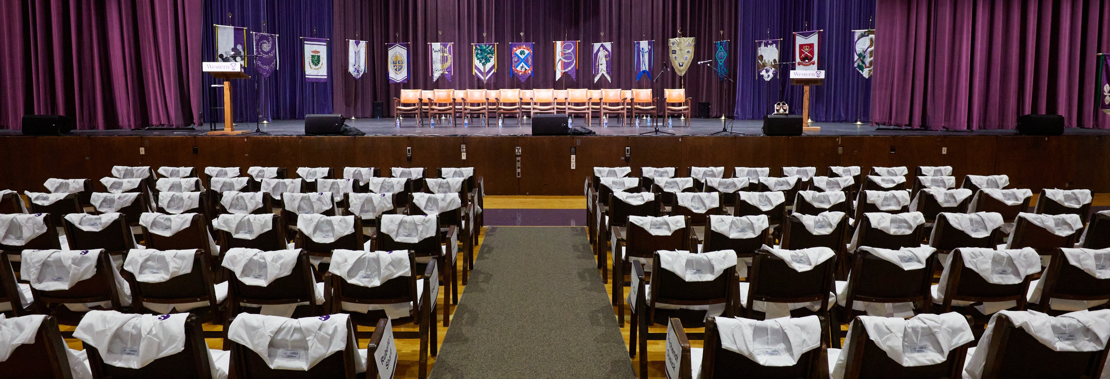 alumni hall setup for white coat ceremony