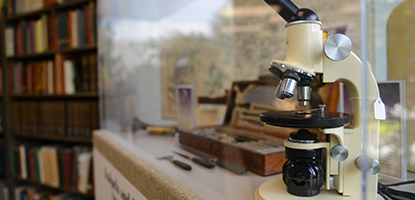Photograph of an old microscope