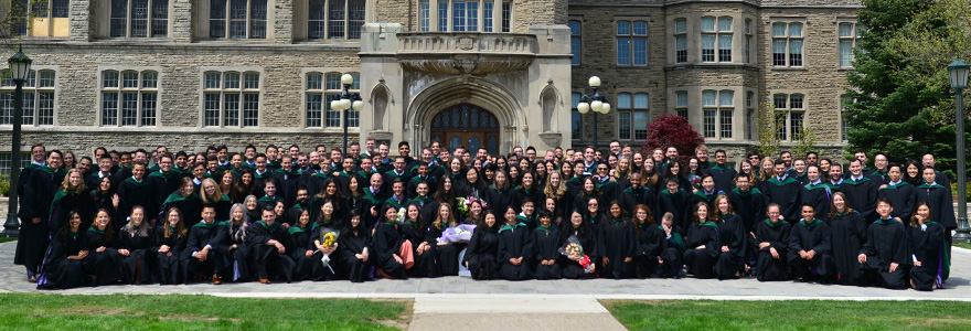Group photo of the Medicine Class of 2019 on UCC Hill