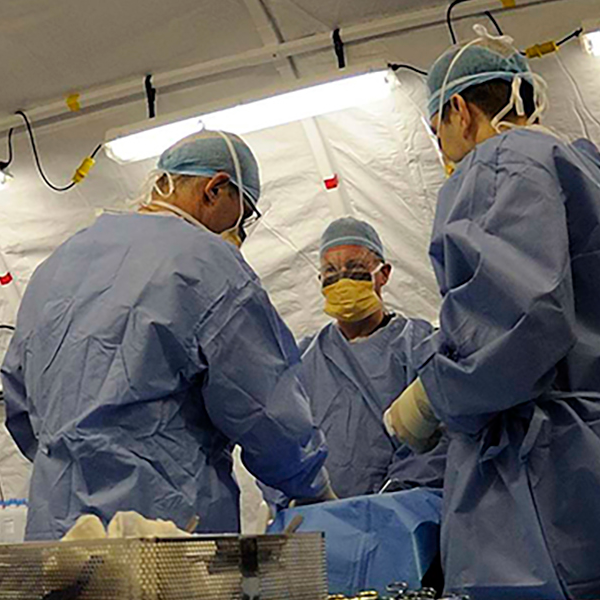 Dr. Vivian McAlister at field hospital.
