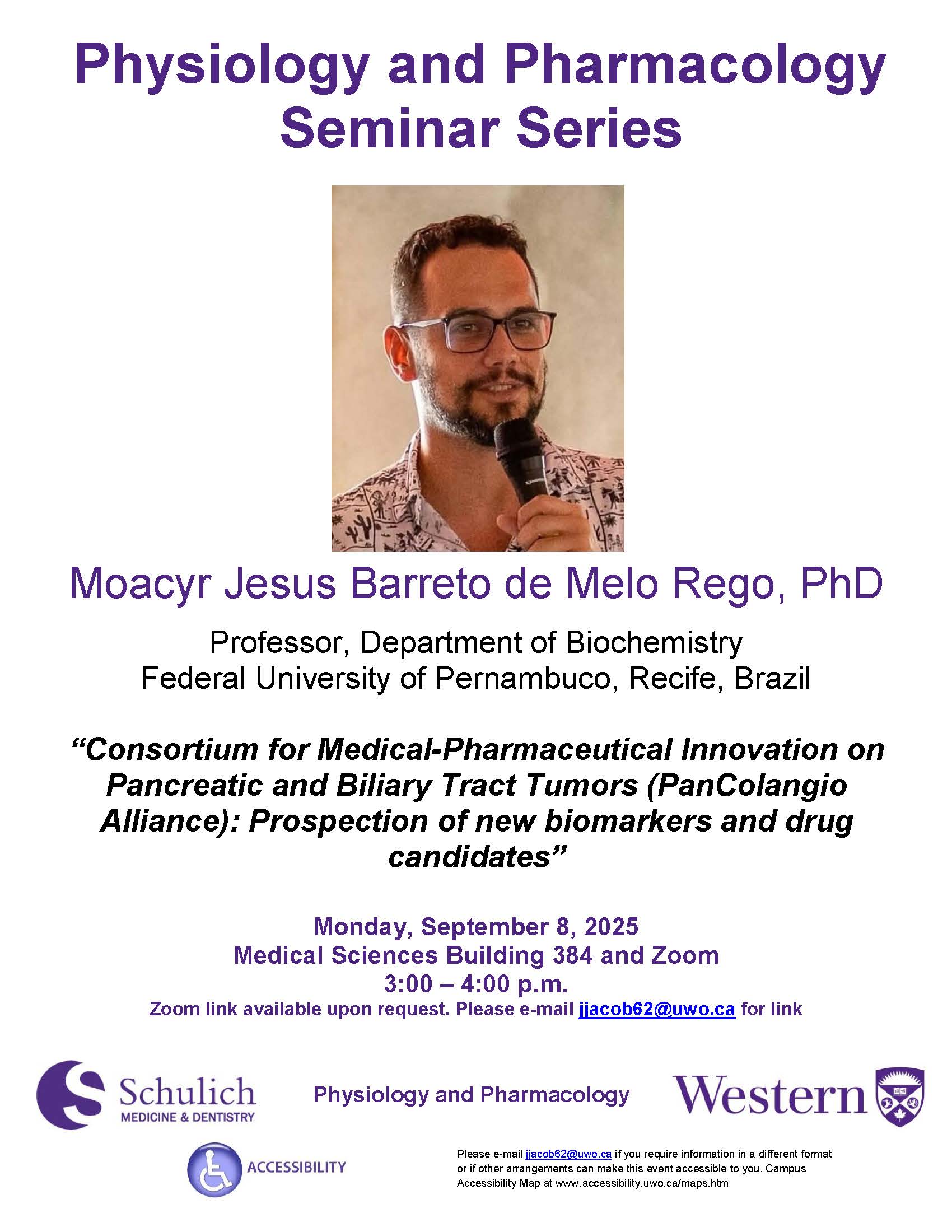 Dr. Rego will present a seminar on Sept 8