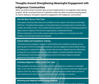 Tips for Strengthening Meaningful Engagement with Indigenous Communities