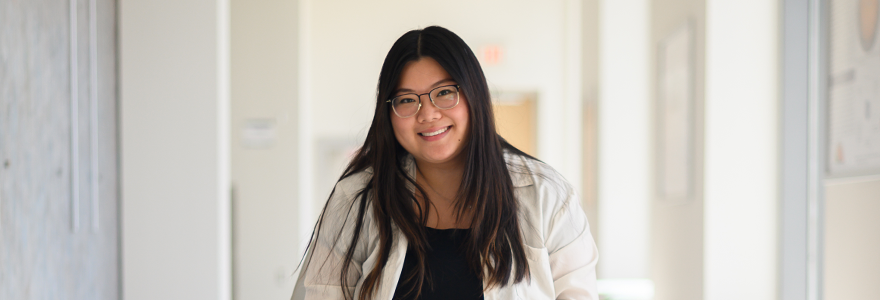 Having completing the Master of Public Health program, Elizabeth Xue is working as a health analyst for York Region Public Health. (supplied)