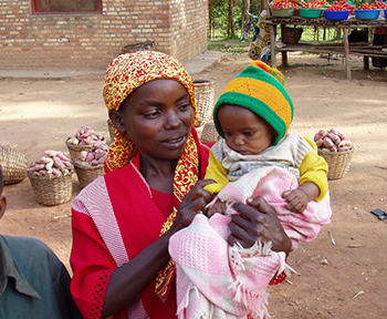 Woman with young child