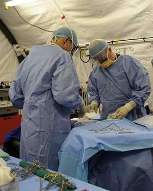 Image of Dr. Vivian McAlister at field hospital