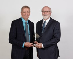 Dr. Douglas Ross, Chair/Chief, Division of Plastic & Reconstructive Surgery, with Dr. Michael J. Strong, Dean, Schulich School of Medicine & Dentistry Distinguished University Professor, Western University