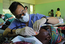Photo of one of the 19 trainees working in the clinic