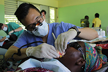 Photo of one of the 19 trainees working in the clinic