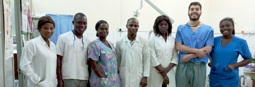 Group photo with Mohamad Sharkh in dental clinic in Ghana