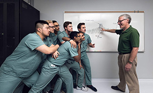 Photograph of male dentistry students with their mustaches